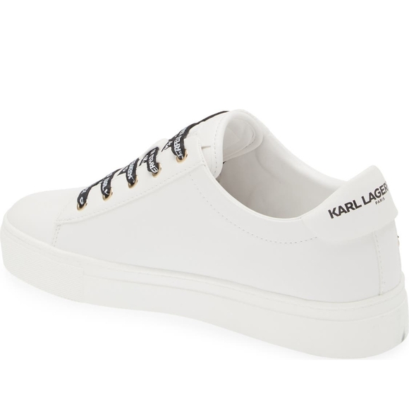 Karl Lagerfeld White Sneakers with Gold Accents - Picture 2 of 6